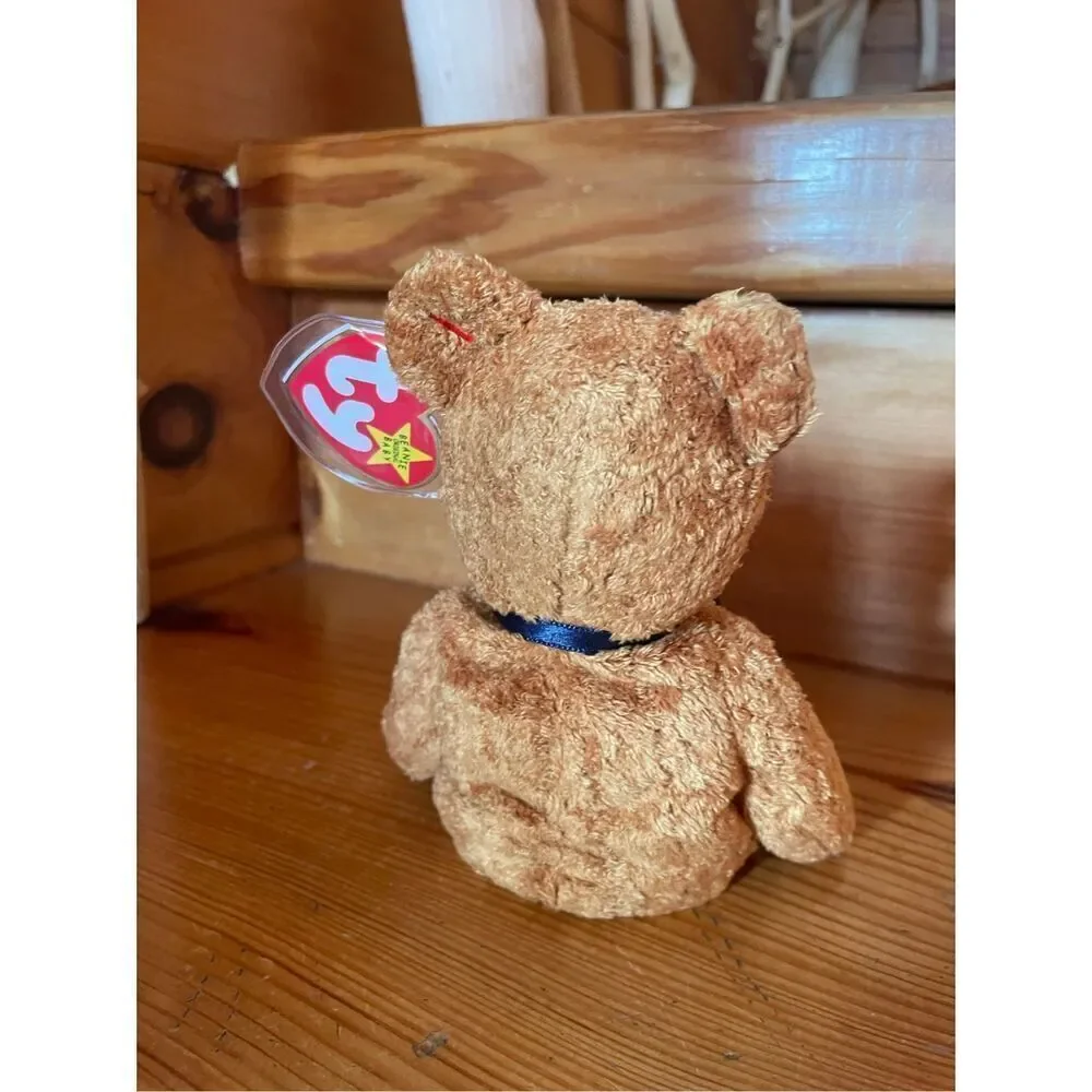 TY Beanie Baby - FUZZ the Bear (9 inch) Brown Soft Plush